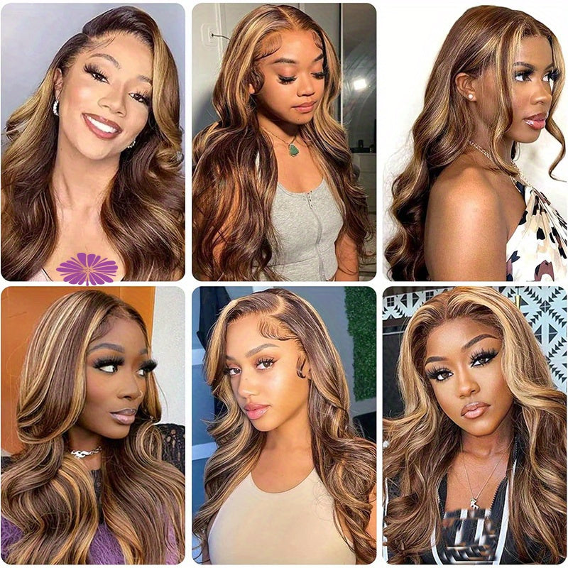 250% Density Wigs Human Hair Long Body Wave Lace Front Wigs Human Hair Wig 4/27 Honey Blonde Pre Plucked With Baby Hair