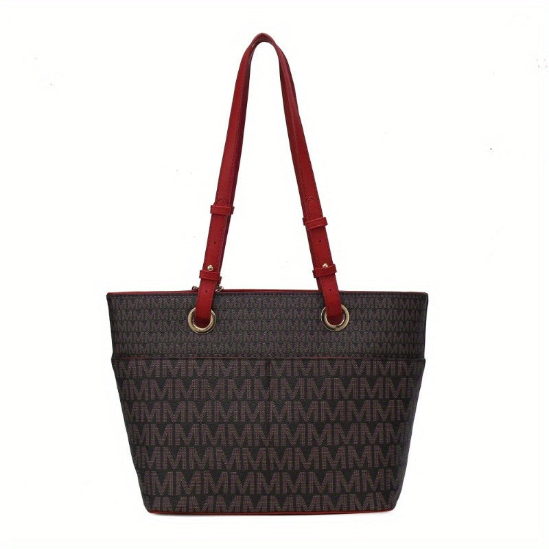 Collection Lori M logo Printed Vegan Leather Women Tote by Mia k