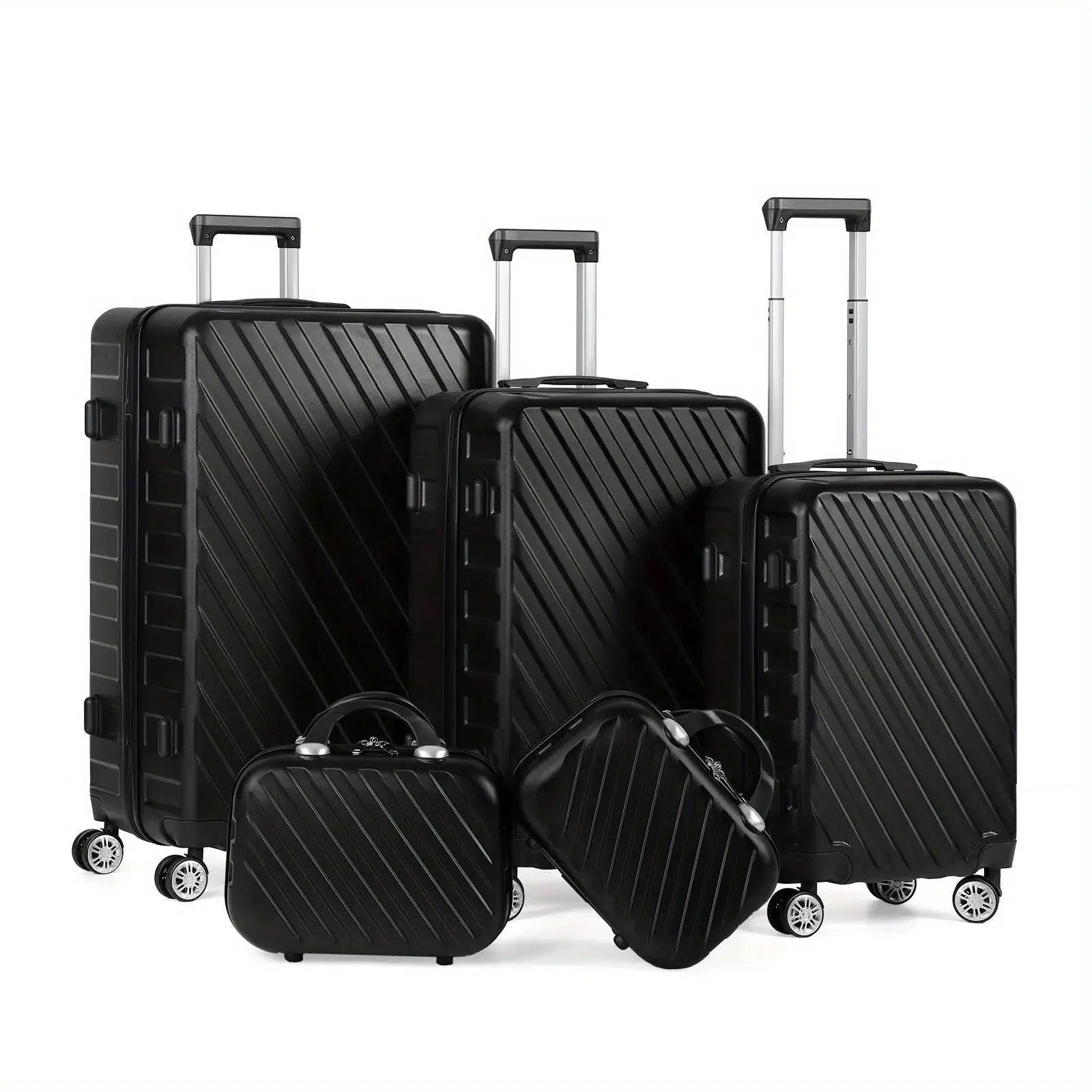 5-Piece ABS Luggage Set, Includes 12", 14", 20", 24" & 28" Hardside Spinner Suitcases, With TSA Lock Spinner Wheels Durable Travel Luggage AliExpress