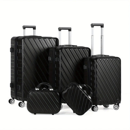 5-Piece ABS Luggage Set, Includes 12", 14", 20", 24" & 28" Hardside Spinner Suitcases, With TSA Lock Spinner Wheels Durable Travel Luggage AliExpress