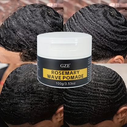 Rosemary Wave Pomade – Premium Hair Styling Pomade for Men and Women with Natural Rosemary Extracts, Strong Hold, Water-Based Formula for Flexible Styling, Long-lasting Results