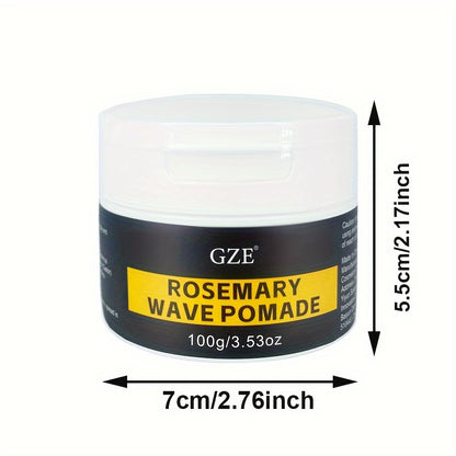 Rosemary Wave Pomade – Premium Hair Styling Pomade for Men and Women with Natural Rosemary Extracts, Strong Hold, Water-Based Formula for Flexible Styling, Long-lasting Results