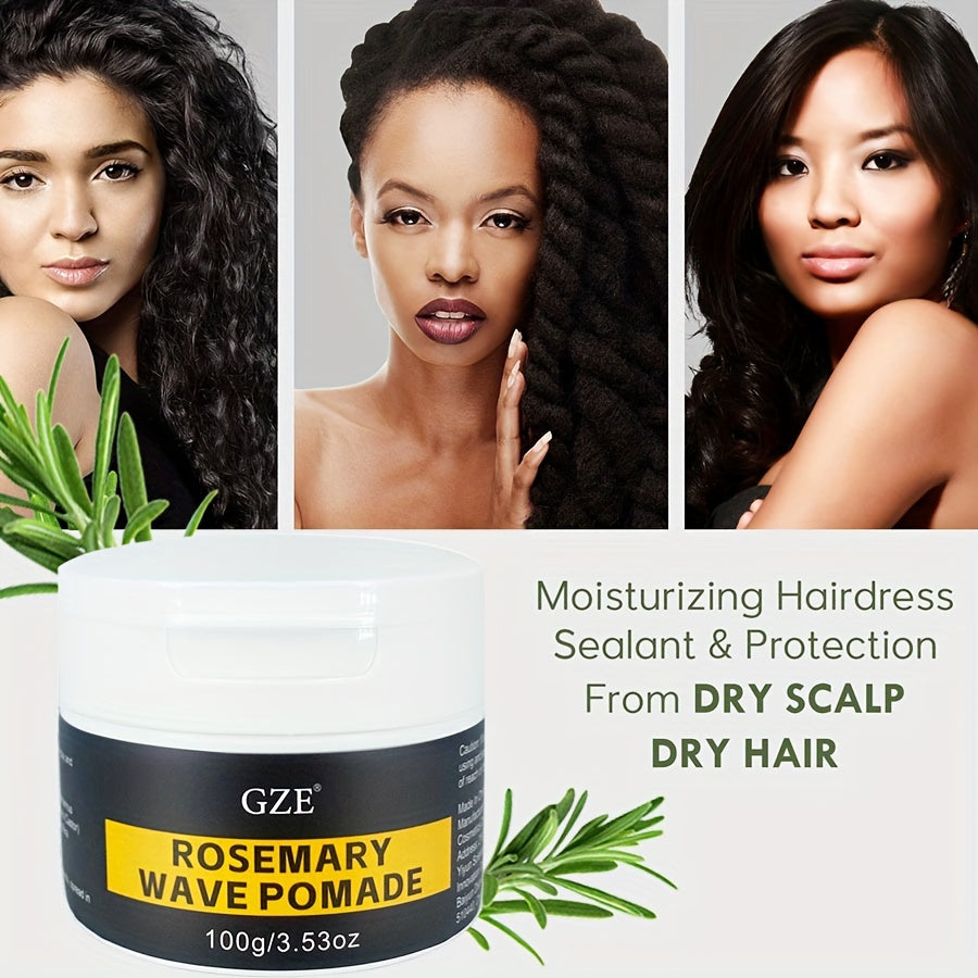 Rosemary Wave Pomade – Premium Hair Styling Pomade for Men and Women with Natural Rosemary Extracts, Strong Hold, Water-Based Formula for Flexible Styling, Long-lasting Results