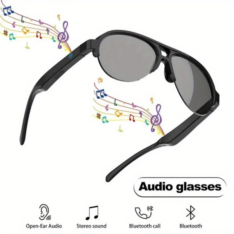 New Smart Wireless V5.3 Sunglasses, Multifunctional Glasses, Wireless Calls, Music Playback, Outdoor Sports Headphones, Rechargeable HlFlSound Quality, HD Lenses, Black Technology