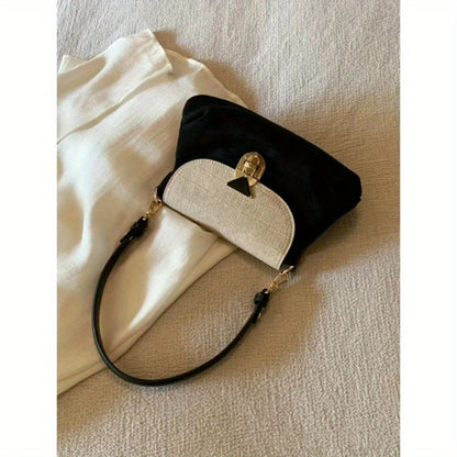 2024 saddle bag bag women's new suede niche light luxury one-shoulder crossbody bag Korean armpit bag