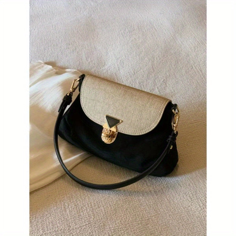 2024 saddle bag bag women's new suede niche light luxury one-shoulder crossbody bag Korean armpit bag