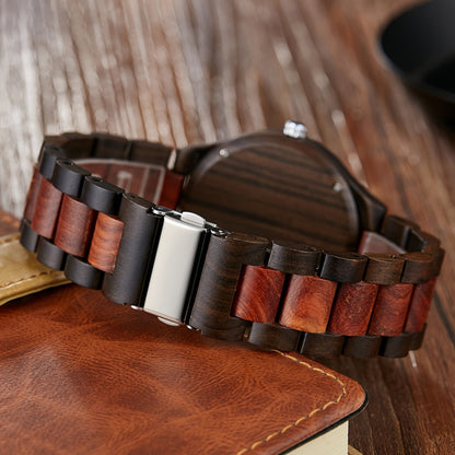 Wooden Watch Grain Handmade Wooden Watches for Men Creative Lightweight Quartz Mens Watches