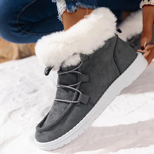 Medium Tube Comfort Sneakers - Soft Fabric Inner, Non-Slip EVA Sole, Thickened Warm Snow Boot Design, Versatile and Breathable for Winter Activities Chic Le'Meek