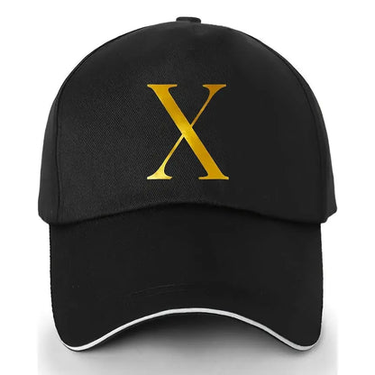 Unisex Polyester Baseball Cap | Adjustable Fit | Lightweight, Breathable & Quick-Dry | Golden Letter Print Embroidery 'M' or 'A' | Ideal for Outdoor Sports and Travel | Stylish Hip-Hop Dad Hat, Casual Wear Hat | Hiphop Style Chic Le'Meek