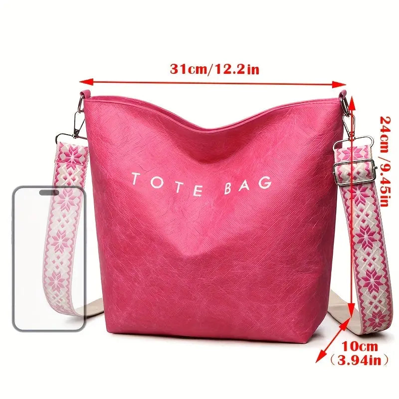 Women'S Fashionable Tote Bag - Large Capacity, Bohemian Style with Wide Shoulder Strap, Trendy Shoulder Bag for Daily Commute, Travel, and Gifts, Commute Tote Bag | Bohemian Style Bag | Adjustable Strap Bag Chic Le'Meek
