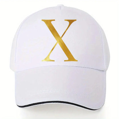 Lightweight Baseball Cap with Adjustable Shoulder Strap, Breathable And Quick Drying- Customizable Golden Letter Design, Suitable for Outdoor Sports And Travel, Baseball Cap Chic Le'Meek