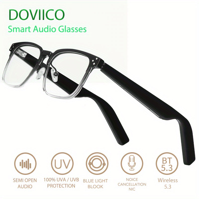 New Kx31 High-Definition Smart Glasses with Microphone - Enjoy Crystal-Clear Calls, Hi-Fi Music, and Intuitive Sliding Touch Operation for Daily Wear and Office Eye Protection