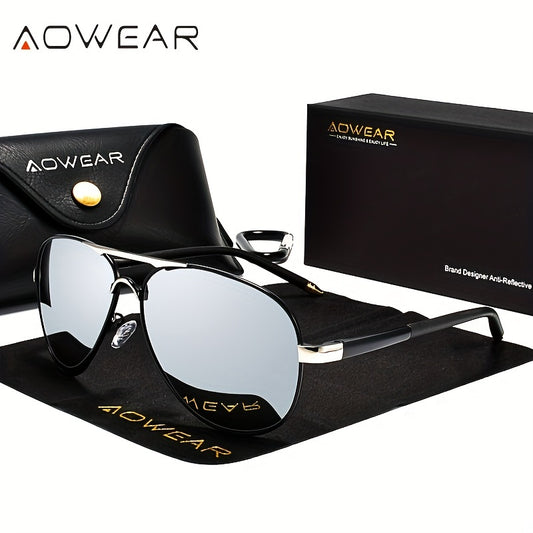 AOWEAR Classic Mirrored Polarized Sunglasses For Men Women Driving Eyewear