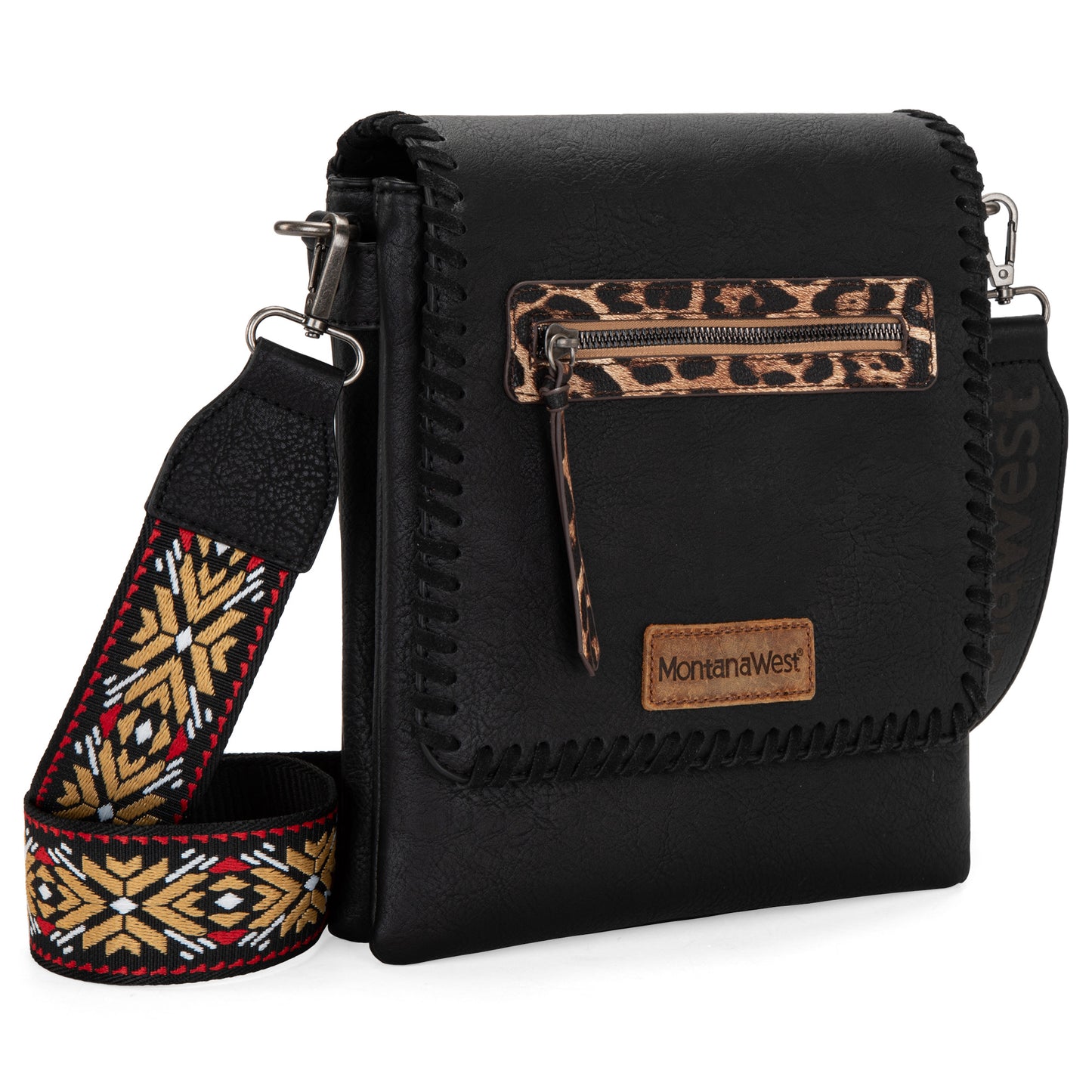 Montana West Multi Zipper Pocket Crossbody Bags for Women Western Printed Strap