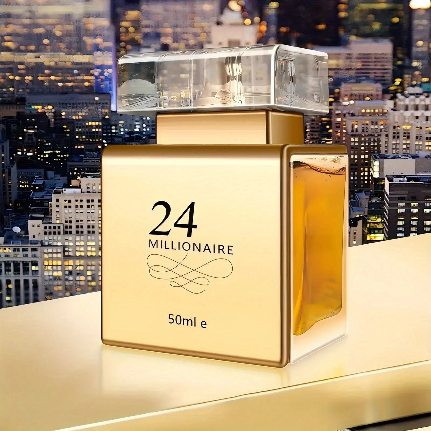 24 Millionaire Eau De Parfum for Women 1.7oz - Luxurious Golden-Tone Transparent Bottle, Long-Lasting Floral & Fruity Scent, 10-20% Concentration, Perfect for Dating, Daily Use & Gift Giving Chic Le'Meek