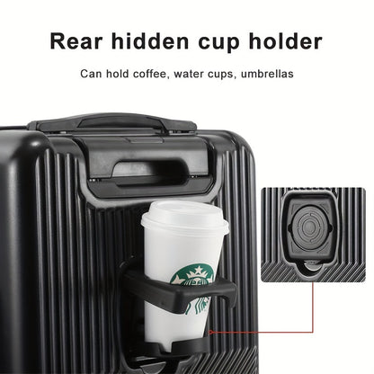 Carry On Luggage, Suitcases With Spinner Wheels Airline Approved Expandable Luggage With Cup Holder & Phone Holder Hard Shell Hardside Carry-on Luggage Bags