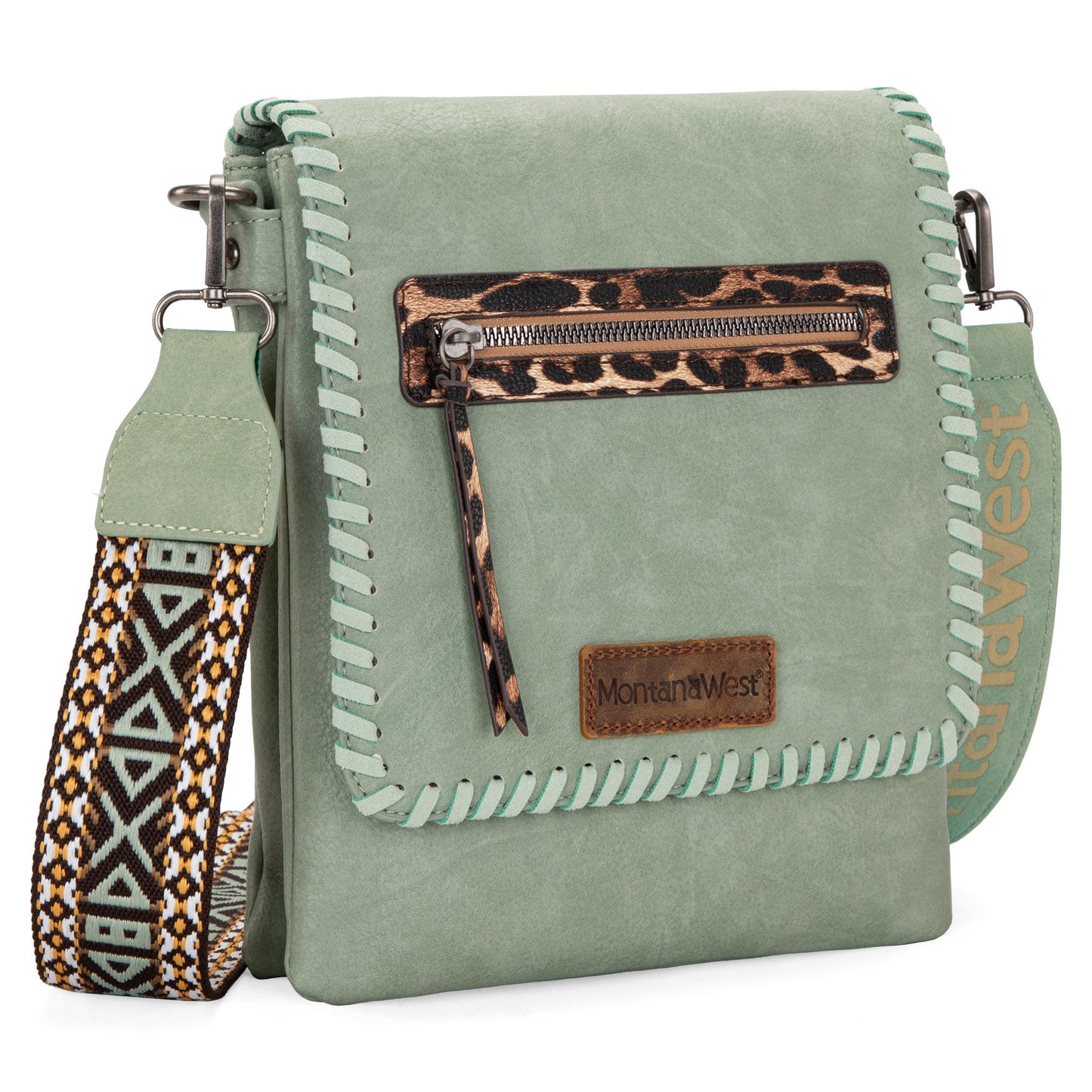 Montana West Multi Zipper Pocket Crossbody Bags for Women Western Printed Strap