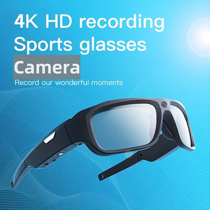 4K outdoor sports camera glasses, mountain biking outdoor video camera sunglasses