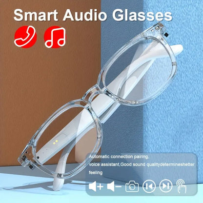 Smart Audio Glasses, Wireless, Rechargeable Battery, Built-in Microphone, High-Resolution Audio, Touch Control, Anti-Blue Light, for Office, Outdoor, Sports, Driving, Music Playback, Hands-Free Calling - Ideal Holiday Gifts Chic Le'Meek
