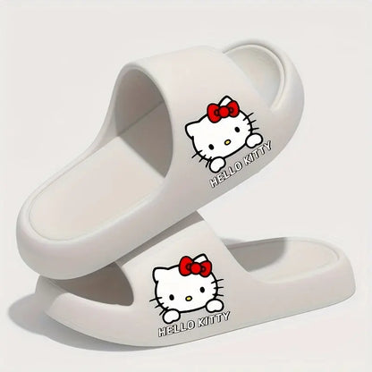 Saorio for hello kitty Elegant Cartoon EVA Women'S Slippers - Summer Thick Sole Slides with Soft Insoles and Durable Outsoles, Hand Washable, Suitable for Warm Weather Shoes | Playful Design | EVA Sandals, Home Slippers for C Chic Le'Meek