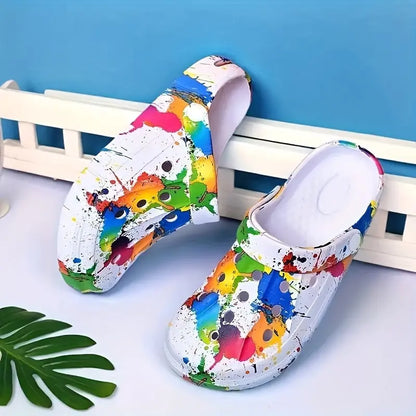 [Trendy EVA Shoes] Trendy Women's Summer Fashion Slip-On EVA Garden Shoes | Hand Washable, Versatile and Stylish Footwear with Random Printing, All-Season Casual Clogs Chic Le'Meek