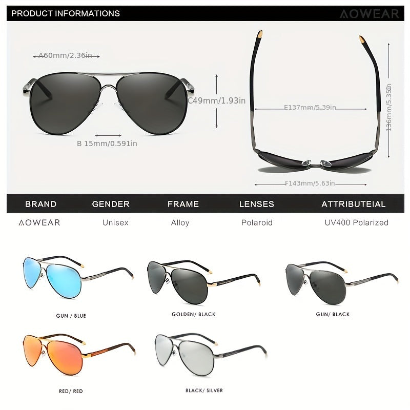 AOWEAR Classic Mirrored Polarized Sunglasses For Men Women Driving Eyewear