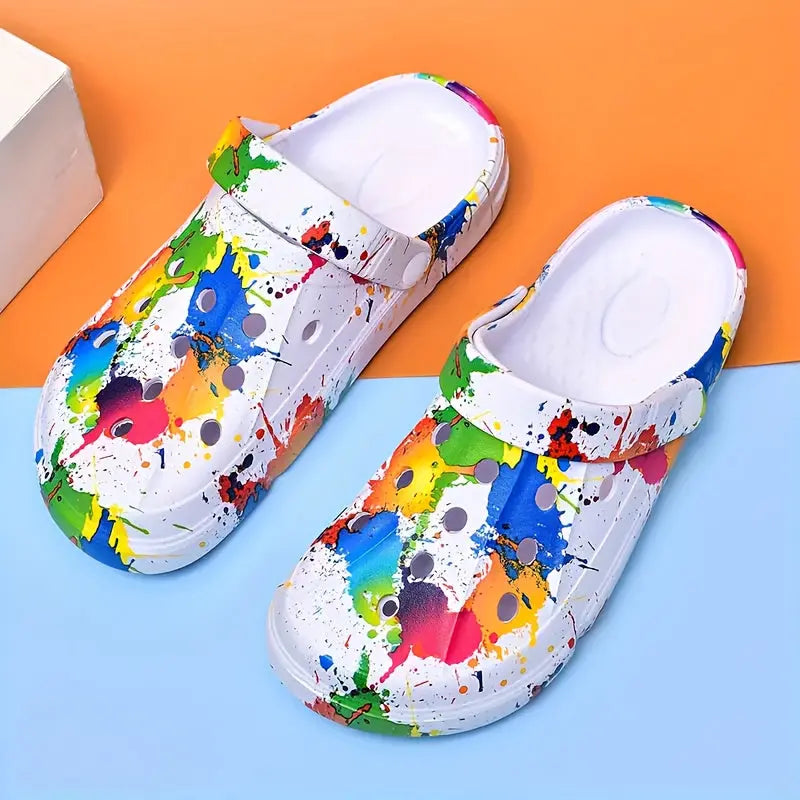 [Trendy EVA Shoes] Trendy Women's Summer Fashion Slip-On EVA Garden Shoes | Hand Washable, Versatile and Stylish Footwear with Random Printing, All-Season Casual Clogs Chic Le'Meek