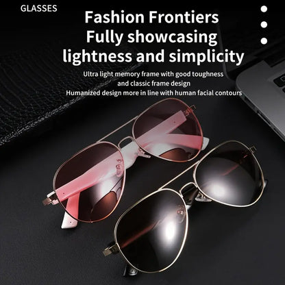 Stylish High-Definition Smart Glasses - Built-in Microphone and Speaker, HiFi Music Quality, Compatible with iPhone/Android - Ideal for Driving, Outdoor Activities, and Fishing, Supports AI Voice Assistant Chic Le'Meek