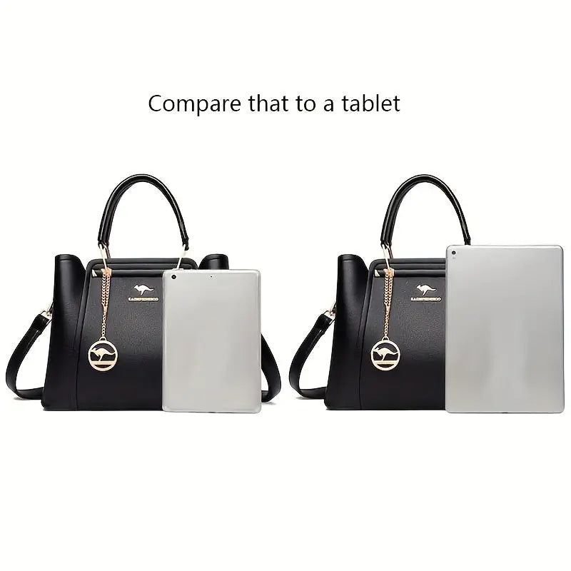 [Chic Tote Bag] Versatile Chic Black Tote Bag for Women | Polyester Lined, Zip Closure, Casual Style - Perfect for Everyday Use Chic Le'Meek