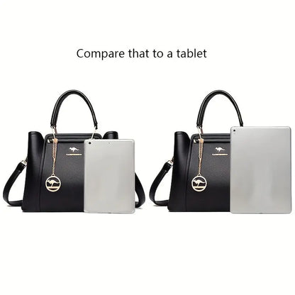 [Chic Tote Bag] Versatile Chic Black Tote Bag for Women | Polyester Lined, Zip Closure, Casual Style - Perfect for Everyday Use Chic Le'Meek