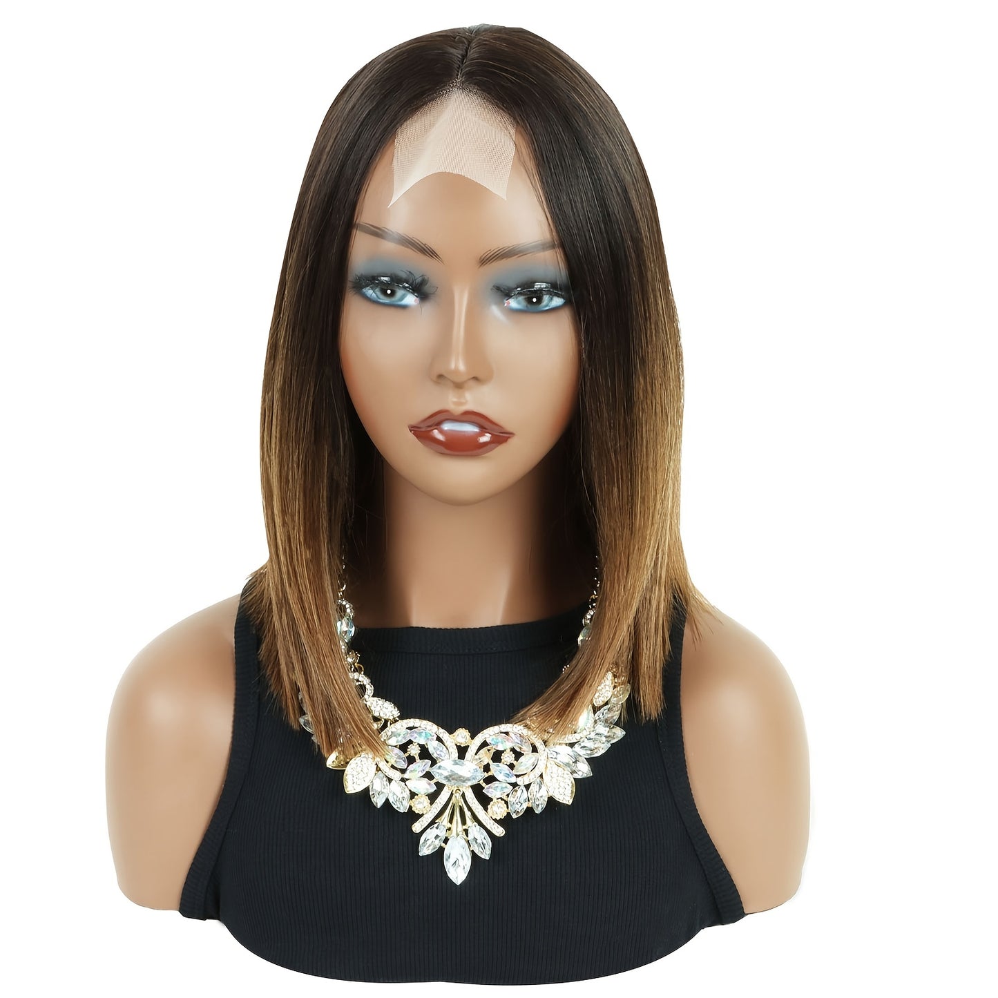 Natural-Look U-Part Wig for Women - High-Temperature Fiber, Straight Basics Style, No Lace Needed