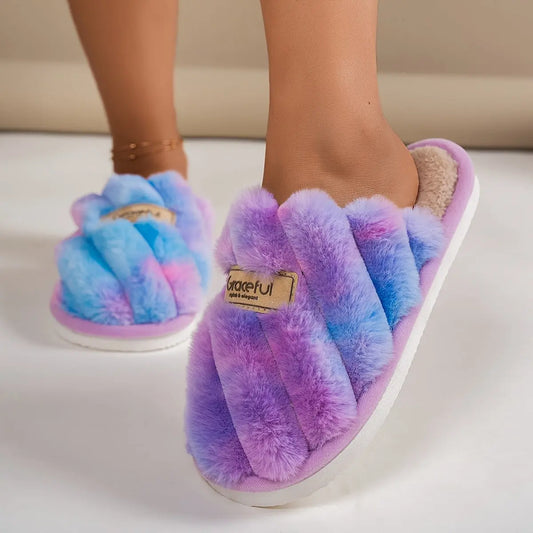 Women's Simple and Fashionable Indoor Home Comfort Warm Soft Bottom Silent Slippers Chic Le'Meek