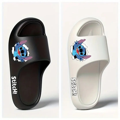[Disney Stitch Slippers] Disney Soft EVA Breathable Stitch Cartoon Character Slip-On Slippers | Unisex Indoor/Outdoor Comfortable Anti-Slip Casual Shoes for Women & Men, Couple's Matching Design Chic Le'Meek