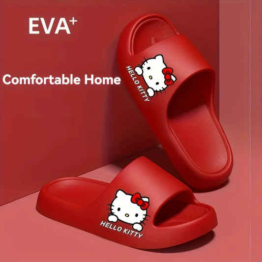 Saorio for hello kitty Elegant Cartoon EVA Women'S Slippers - Summer Thick Sole Slides with Soft Insoles and Durable Outsoles, Hand Washable, Suitable for Warm Weather Shoes | Playful Design | EVA Sandals, Home Slippers for C Chic Le'Meek