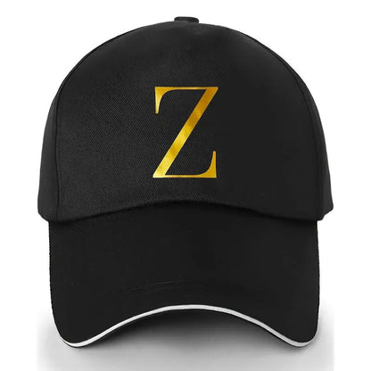 Unisex Polyester Baseball Cap | Adjustable Fit | Lightweight, Breathable & Quick-Dry | Golden Letter Print Embroidery 'M' or 'A' | Ideal for Outdoor Sports and Travel | Stylish Hip-Hop Dad Hat, Casual Wear Hat | Hiphop Style Chic Le'Meek