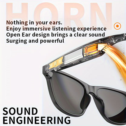 Wireless 5.3 Smart Glasses Headphones: Outdoor Sports Music, Calls, And Sunglasses Protection!