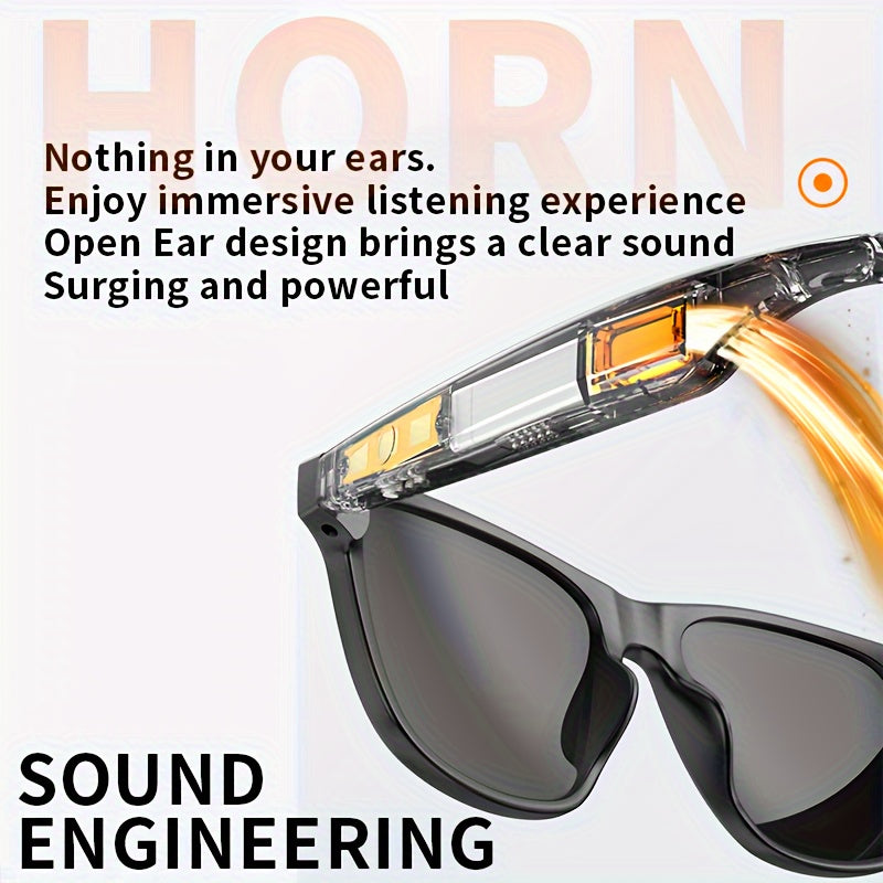 Wireless 5.3 Smart Glasses Headphones: Outdoor Sports Music, Calls, And Sunglasses Protection!