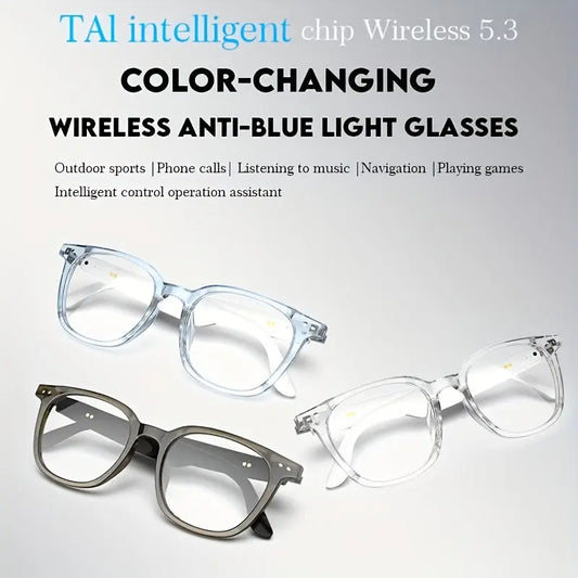 Smart Audio Glasses, Wireless, Rechargeable Battery, Built-in Microphone, High-Resolution Audio, Touch Control, Anti-Blue Light, for Office, Outdoor, Sports, Driving, Music Playback, Hands-Free Calling - Ideal Holiday Gifts Chic Le'Meek