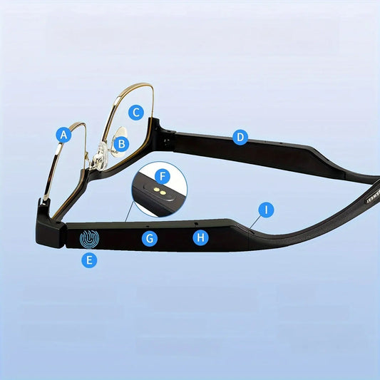 Smart Glasses With Blue Light Filtering, Low Latency Audio, Built-in Microphone, Speaker, Touch Control, Compatible With AI Voice Assistants, Suitable For Both Men And Women, Suitable For Audio, Movies, And Learning. Chic Le'Meek