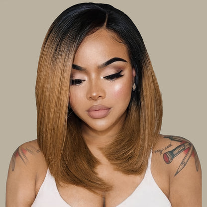 Natural-Look U-Part Wig for Women - High-Temperature Fiber, Straight Basics Style, No Lace Needed