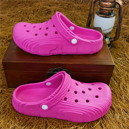 [Trendy EVA Clogs] Non-Slip EVA Clogs - Trendy Comfort Slides - Breathable, Thick Sole, Versatile for Indoor/Outdoor Wear in Black, Blue, Pink, Beige Chic Le'Meek