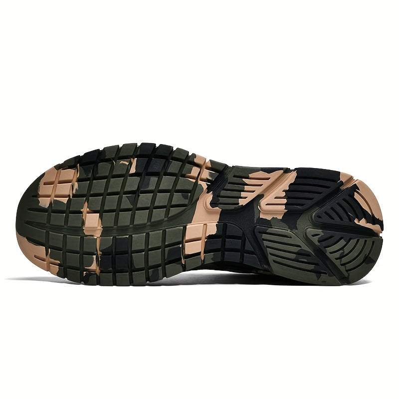 Men's Fashion-Forward Camouflage Sneakers - Artfully Woven Knit, Ultra-Comfortable, Secure Non-Slip Grip