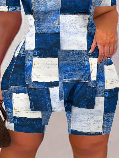 Marble Print Cold Shoulder Top & Shorts Set Chic Le'Meek