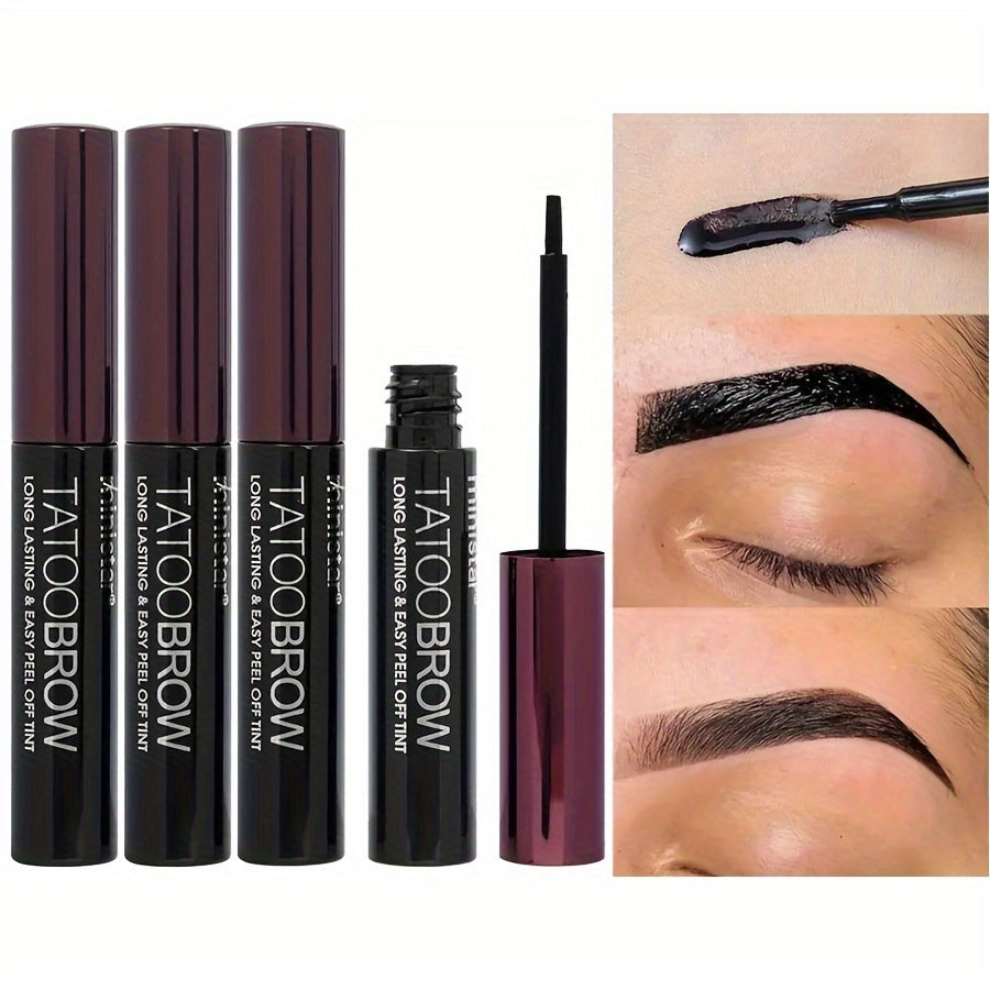 3pcs Semi-Permanent Eyebrow Gel Set - Long-Lasting, Waterproof, Sweatproof, and Smudge-Free Black Brown Tattoo Eyebrow Dye Cream for Flawless, Natural-Looking Brows on All Skin Types