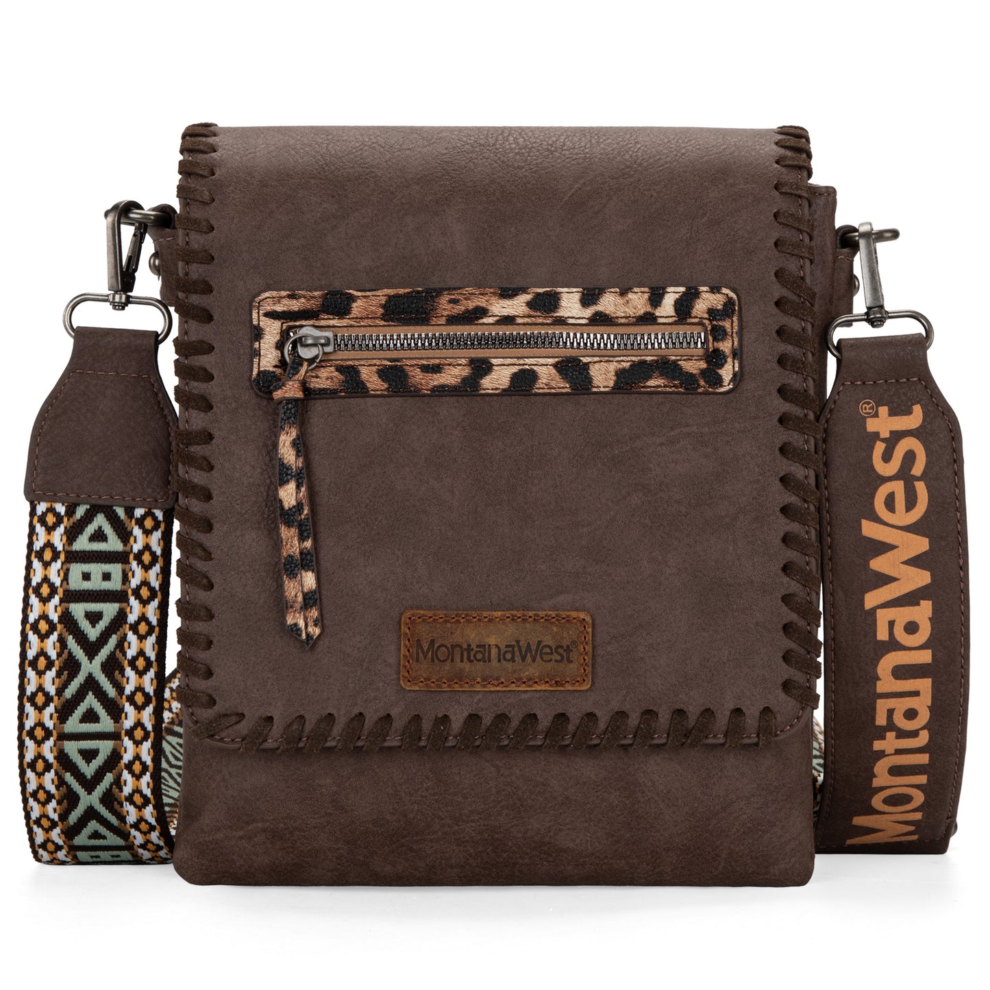 Montana West Multi Zipper Pocket Crossbody Bags for Women Western Printed Strap