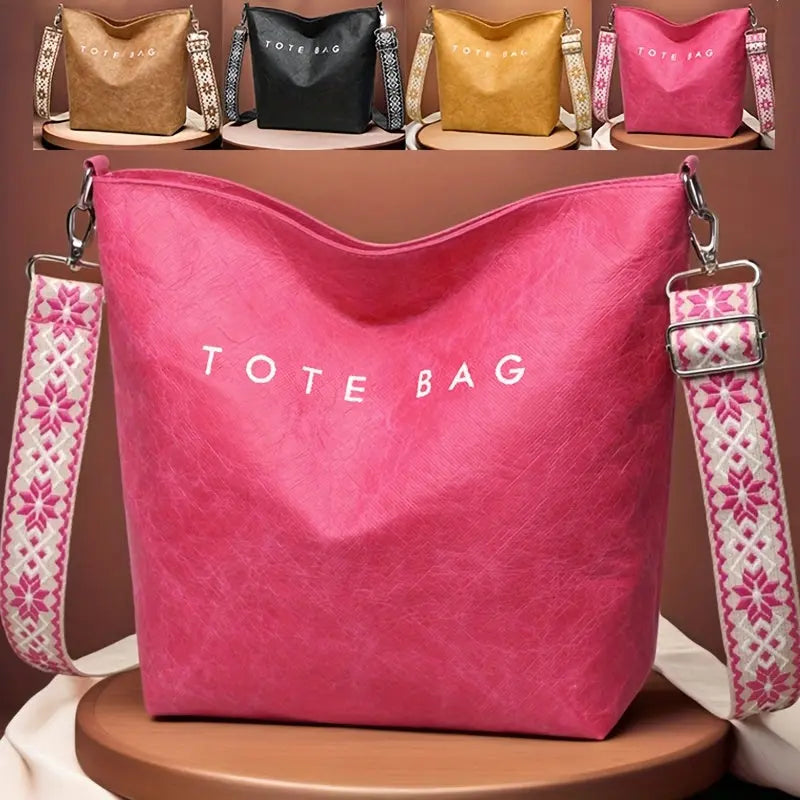 Women'S Fashionable Tote Bag - Large Capacity, Bohemian Style with Wide Shoulder Strap, Trendy Shoulder Bag for Daily Commute, Travel, and Gifts, Commute Tote Bag | Bohemian Style Bag | Adjustable Strap Bag Chic Le'Meek