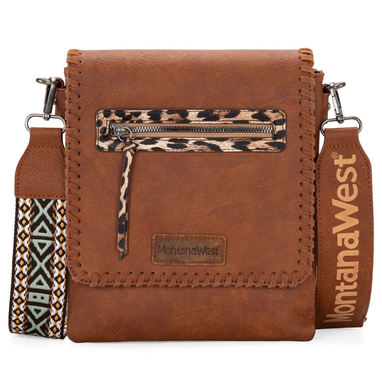 Montana West Multi Zipper Pocket Crossbody Bags for Women Western Printed Strap