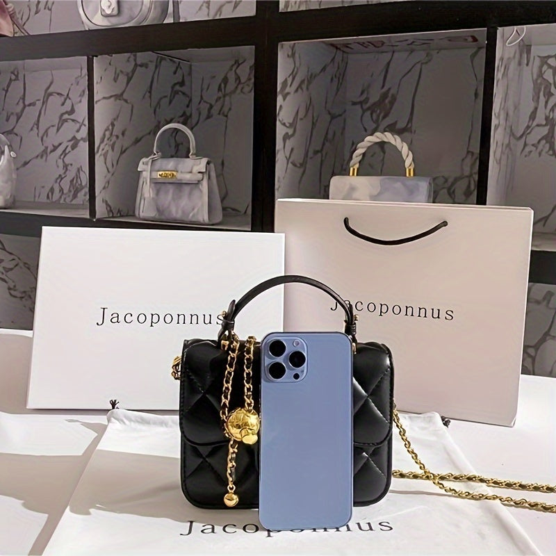 Black Mini Small Exquisite Small Bag Small Ball Chain Bag Female Crossbody Bag For Daily Use