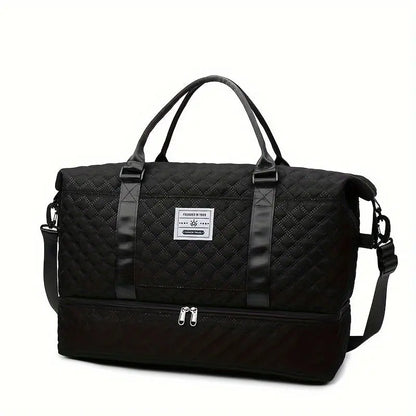 Large Capacity Travel Duffel Bag in Oxford Fabric, Portable Sports Gym Storage Bag, Weekend Overnight Bag for Women Chic Le'Meek