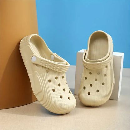 [Trendy EVA Clogs] Non-Slip EVA Clogs - Trendy Comfort Slides - Breathable, Thick Sole, Versatile for Indoor/Outdoor Wear in Black, Blue, Pink, Beige Chic Le'Meek
